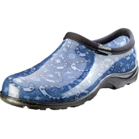 Sloggers Sloggers 5120FFNBL08 Womens Floral Fun Print Rain & Garden Shoe; Blue - Size 8 5120FFNBL08